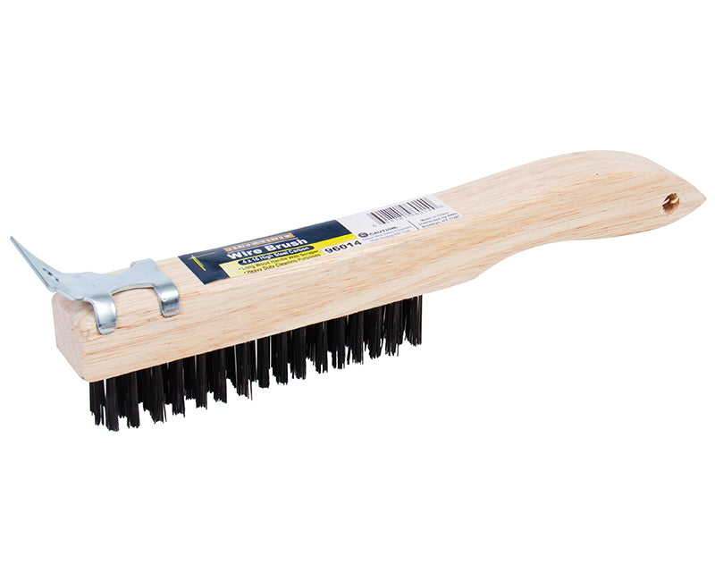 4 X 16 Shoe Wire Brush With Wood Handle and Scraper