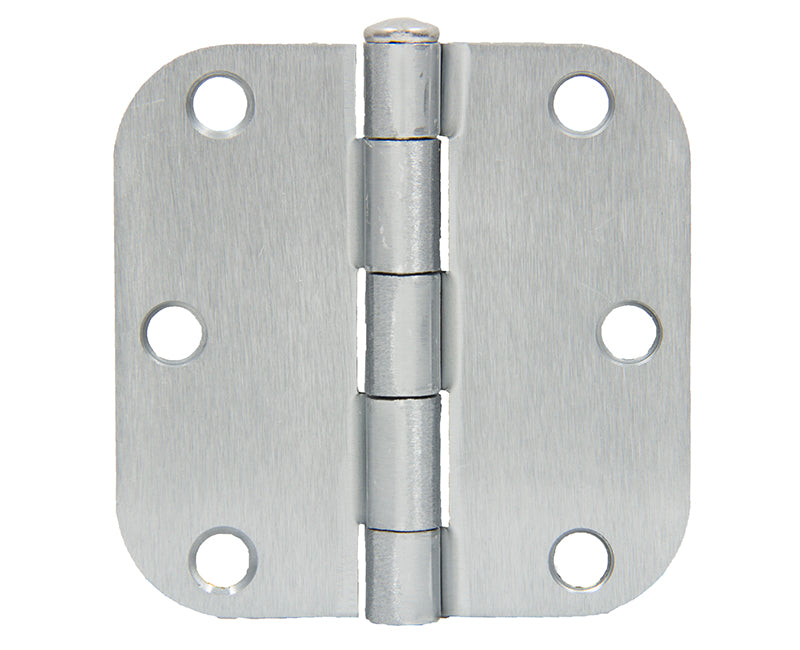 Butt Hinge With 5/8" Radius - Dull Chrome