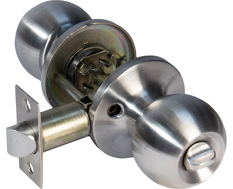 Builder's Grade Ball Style Lockset Privacy Adj. Backset Carded - US3